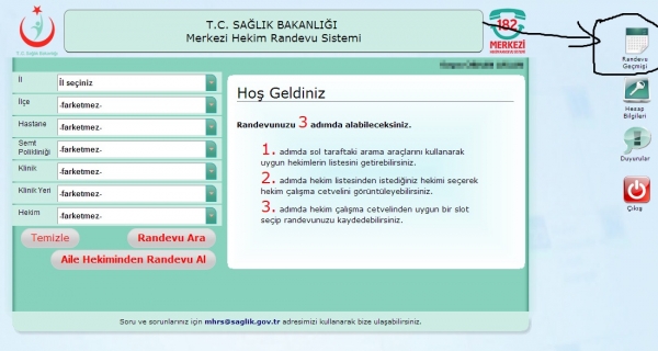 Sağlık : E-randevu